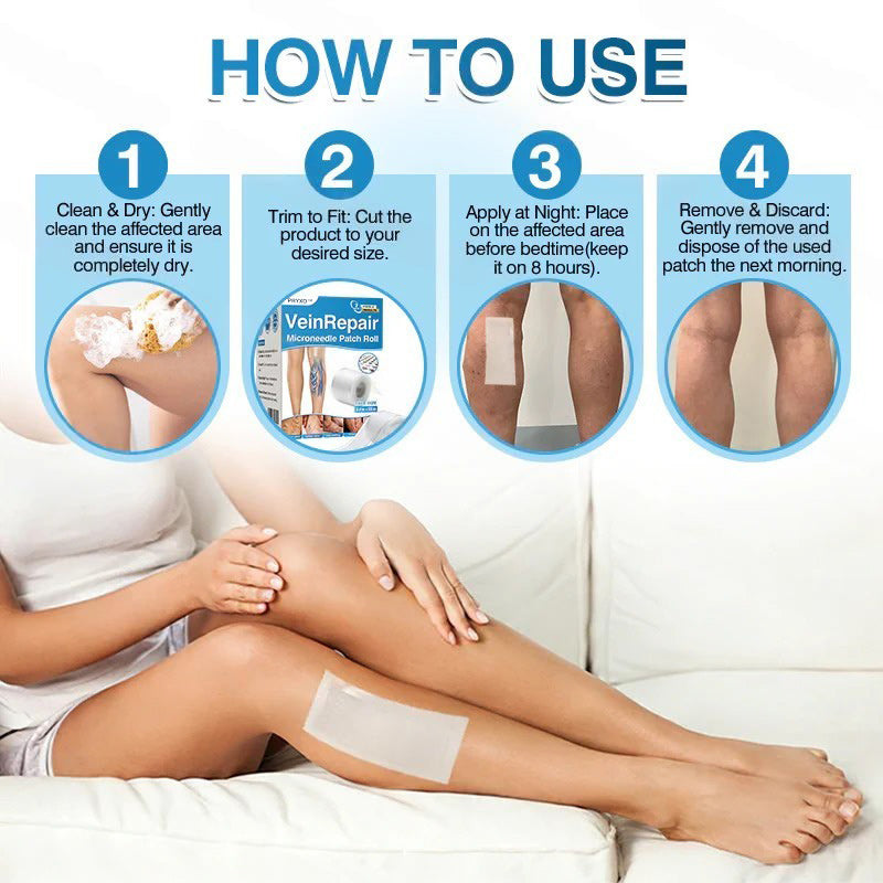 🇺🇸🏅🛡️Pryxo™ VeinRepair Microneedle Patch Roll⚡Instant Relief, Long-Term Results